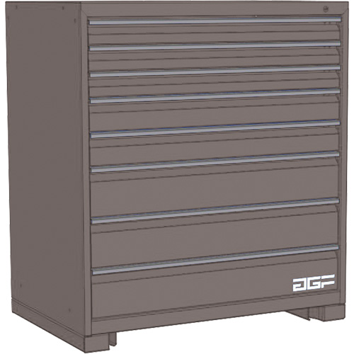 Modular Drawer Cabinet, 8 Drawers, 24" W x 28" D x 40" H, Grey MAS Chibougamau
