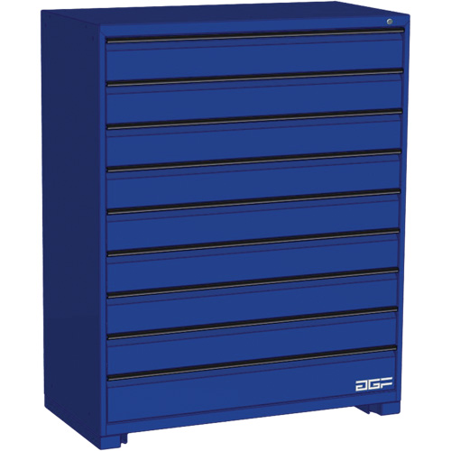 Armoire &agrave; tiroirs modulaire, 9 tiroirs, 48" la x 24" p x 60" h, Bleu MAS Chibougamau