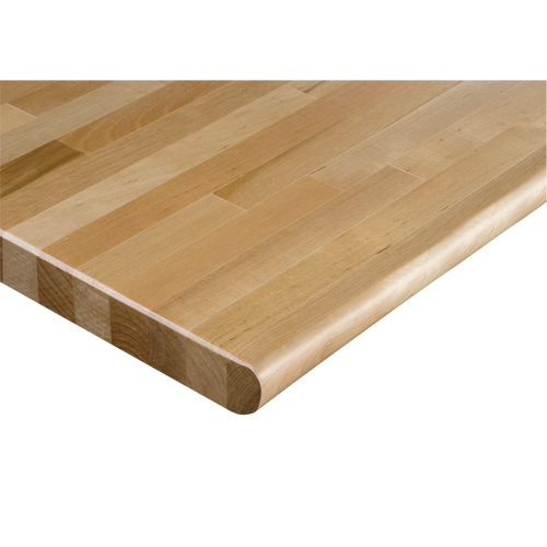 Hardwood Workbench Top, 48" W x 24" D, Bullnose Edge, 1-1/4" Thick MAS Chibougamau