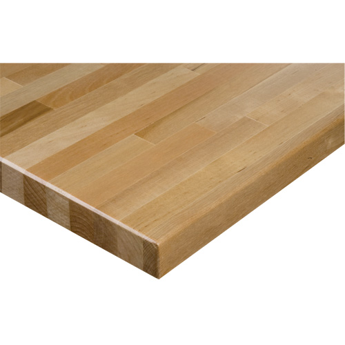 Hardwood Workbench Top, 48" W x 24" D, Square Edge, 1-1/4" Thick MAS Chibougamau
