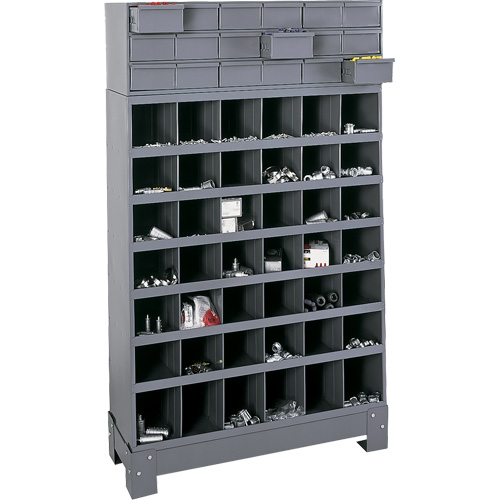 Modular Small Parts Storage Unit, Steel, 18 Drawers, 33-3/4" x 12-1/4" x 58-5/8", Grey MAS Chibougamau