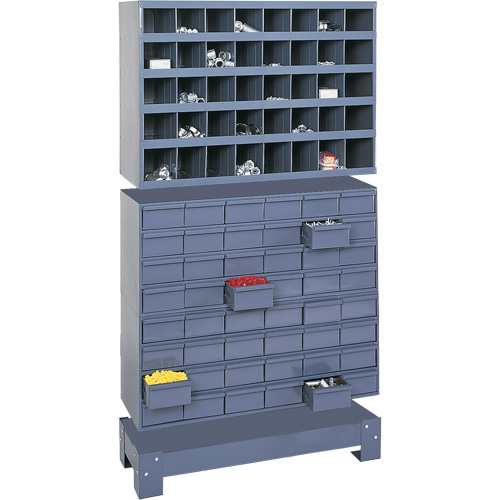 Unit&eacute; de stockage modulaire pour petites pi&egrave;ces, Acier, 48 tiroirs, 33-3/4" x 12-1/4" x 58-3/8", Gris MAS Chibougamau