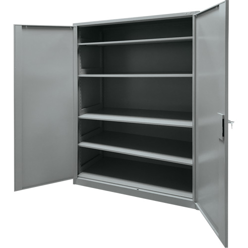 Armoire de rangement, Acier, 4 Tablettes, 78" h x 48" la x 24" P, Gris MAS Chibougamau