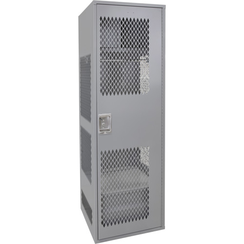 Casier pour &eacute;quipement avec porte, Acier, 24" la x 18" p x 72" h, Gris MAS Chibougamau
