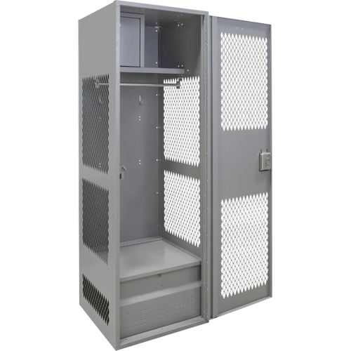 Casier pour &eacute;quipement avec porte, Acier, 24" la x 18" p x 72" h, Gris MAS Chibougamau