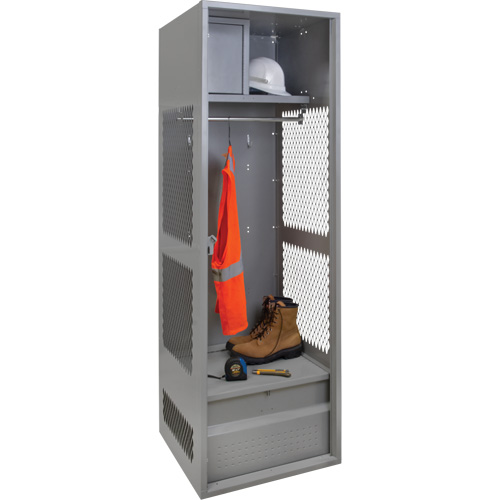 Gear Locker, Steel, 24" W x 18" D x 72" H, Grey MAS Chibougamau
