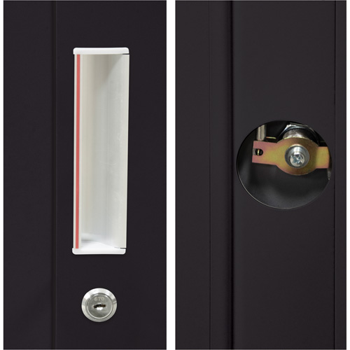 Armoire de rangement Hi-Boy, Acier, 4 Tablettes, 72" h x 36" la x 18" P, Noir MAS Chibougamau
