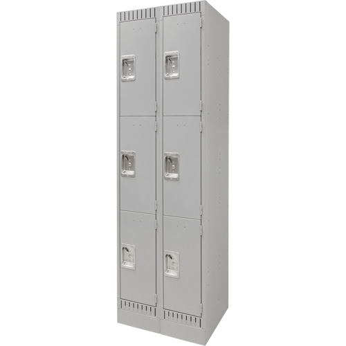 Casiers, 3 niveaux, Bloc de 2, 24" x 18" x 76", Acier, Gris, D&eacute;mont&eacute; MAS Chibougamau
