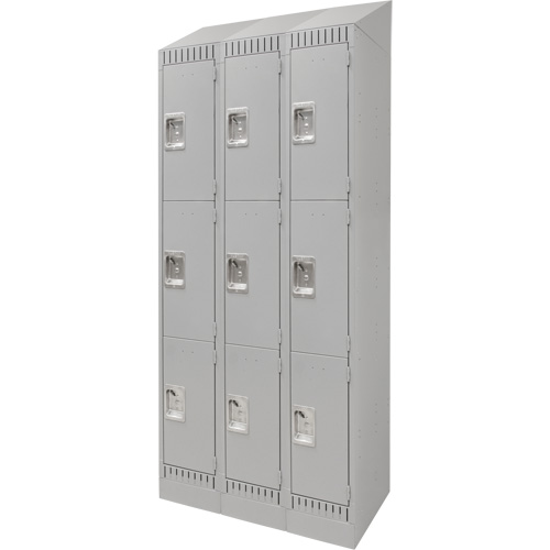 Casiers, 3 niveaux, Bloc de 3, 36" x 18" x 86", Acier, Gris, D&eacute;mont&eacute; MAS Chibougamau
