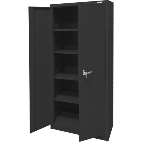 Storage Cabinet, Steel, 4 Shelves, 66" H x 30" W x 15" D, Black MAS Chibougamau