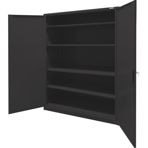 Armoire d'entreposage, Acier, 4 Tablettes, 78" h x 48" la x 24" P, Noir MAS Chibougamau