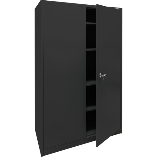 Armoire d'entreposage, Acier, 4 Tablettes, 78" h x 48" la x 24" P, Noir MAS Chibougamau
