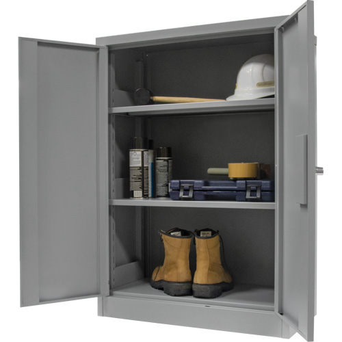 Armoire de rangement &agrave; hauteur de comptoir, Acier, 2 Tablettes, 42" h x 48" la x 24" P, Gris MAS Chibougamau