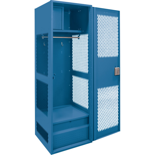 Gear Locker with Door, Steel, 24" W x 24" D x 72" H, Dark Blue MAS Chibougamau