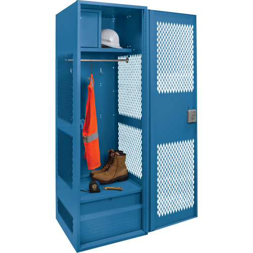 Gear Locker with Door, Steel, 24" W x 24" D x 72" H, Dark Blue MAS Chibougamau