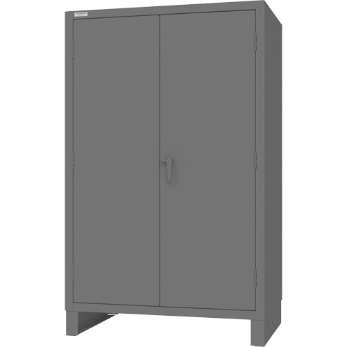 Cabinet with Recessed Pegboard Doors, Steel, 4 Shelves, 78" H x 48" W x 30" D, Grey MAS Chibougamau