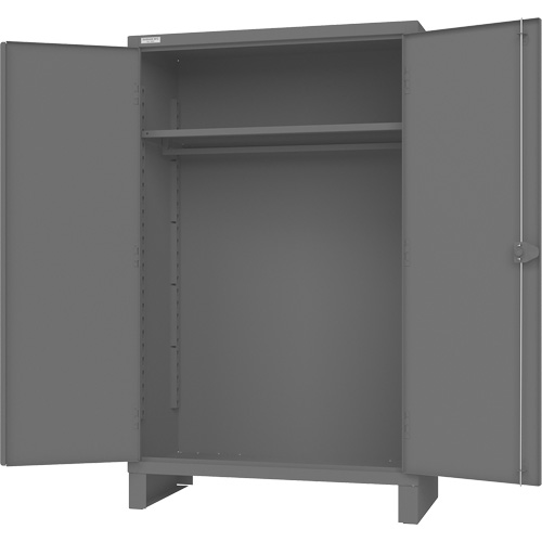 Armoire avec barre de suspension et portes encastr&eacute;es standards, Acier, 78" h x 48" la x 24" P, Gris MAS Chibougamau