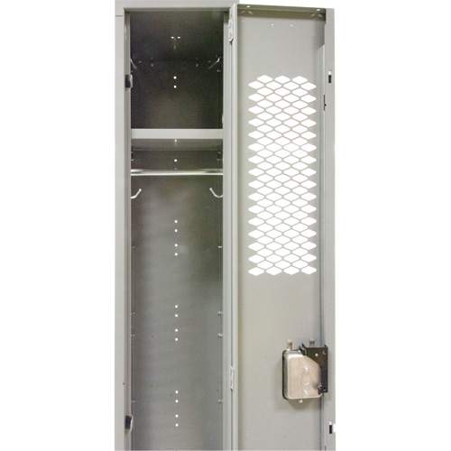 Vented Lockers, 12" x 18" x 88", Steel, Grey, Knocked Down, Perforated MAS Chibougamau