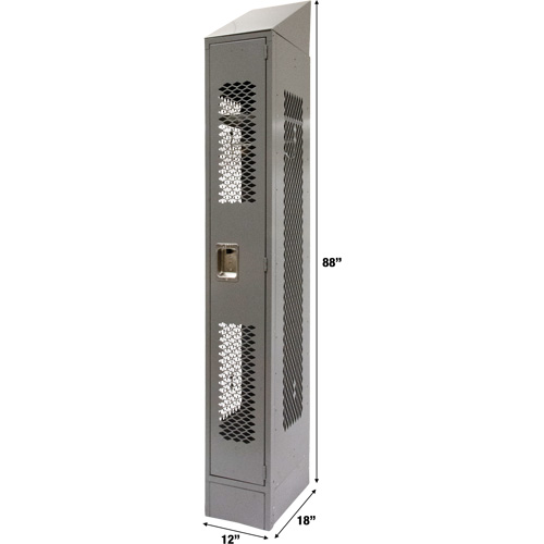 Casiers ventil&eacute;s, 12" x 18" x 88", Acier, Gris, D&eacute;mont&eacute;, Perfor&eacute; MAS Chibougamau