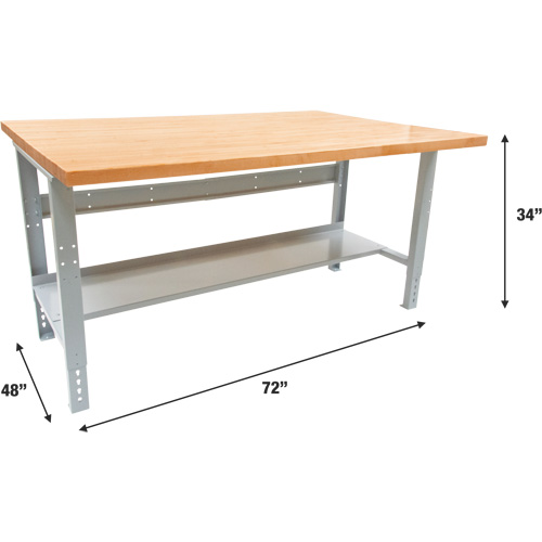 Industrial Modular Workbench, 1000 lbs. Cap., 72" W x 48" D MAS Chibougamau