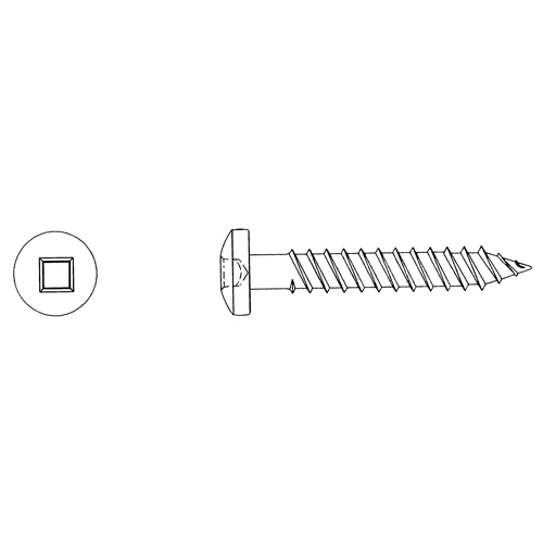 Round Head Wood Screws, #12 x 2-1/2" L, Zinc Plated MAS Chibougamau