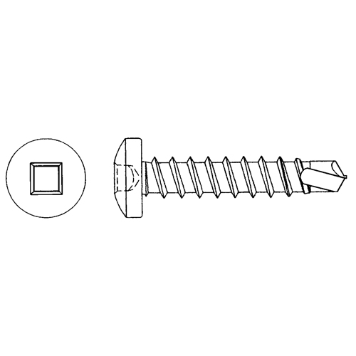 Self Drill Pan Head Screws, #10 x 3/4" L, Zinc Plated MAS Chibougamau