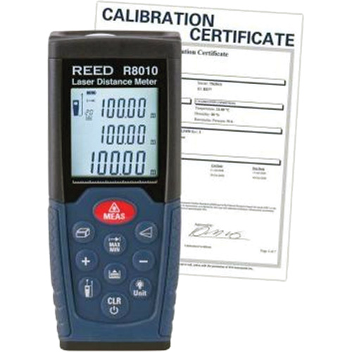 Laser Distance Meter with Calibration Certificate, 1.92" - 328' (5 cm - 100 m) Range, Digital (Electronic) MAS Chibougamau