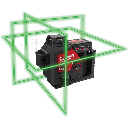 M12 360-Degree 3-Plane Cordless Laser Kit, 125' (38.1 m), 530 Nm MAS Chibougamau