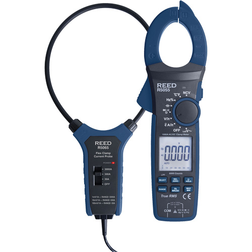 Pince amp&egrave;rem&eacute;trique v.e.v avec sonde de courant flexible et certificat de calibration, Tension c.a./c.c., Courant c.a./c.c. MAS Chibougamau