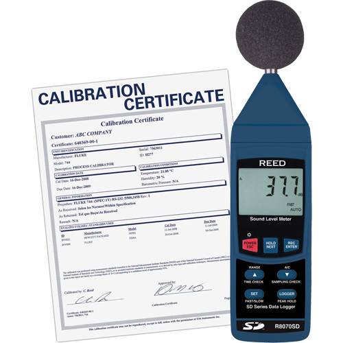 Ensemble sonom&egrave;tre &agrave; enregistrement de donn&eacute;es avec certificat de calibration MAS Chibougamau