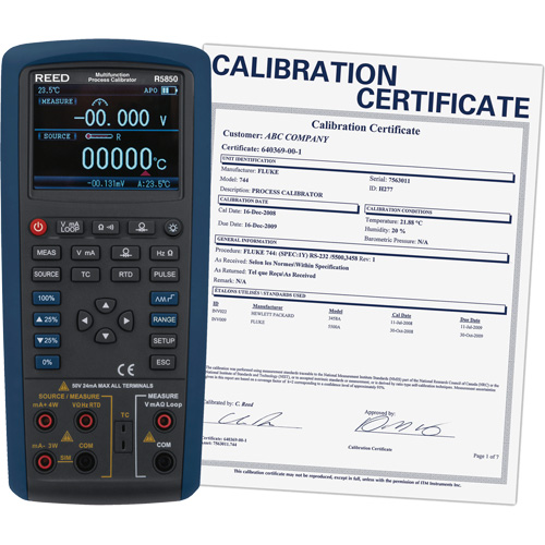 &eacute;talonneur de processus multifonctions avec certification de calibration, Sans enregistrement des donn&eacute;es, Portatif, 5 proc&eacute;d&eacute;s MAS Chibougamau