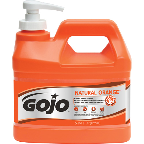Natural Orange Hand Cleaner, Pumice, 1.89 L, Pump Bottle, Citrus/Orange MAS Chibougamau