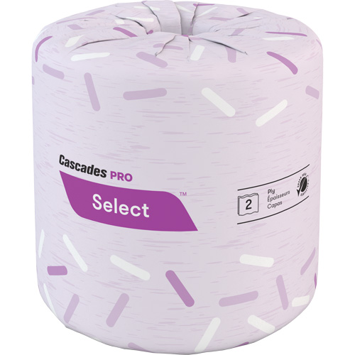 Pro Select&reg; Toilet Paper, 2 Ply, 500 Sheets/Roll, White MAS Chibougamau