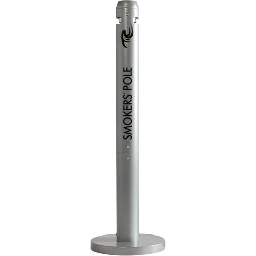 Smokers' Pole Cigarette Receptacle, Free-Standing, Aluminum, 41" Height MAS Chibougamau
