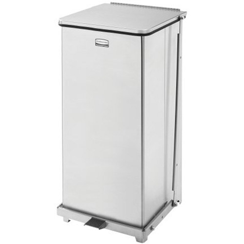 Corbeille &agrave; p&eacute;dale carr&eacute;e avec doublure Defenders, Acier inoxydable, Capacit&eacute; 13 gal. US MAS Chibougamau