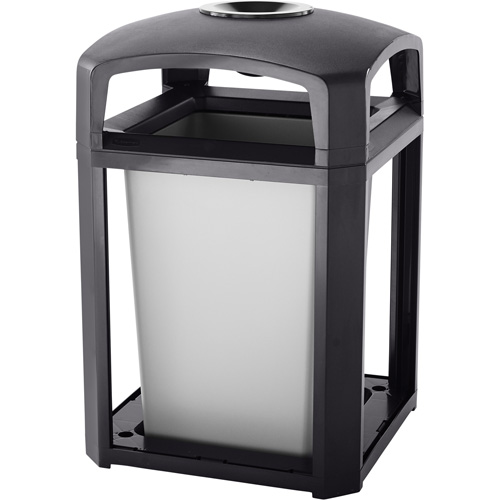 Landmark Series Waste Receptacle & Ash Tray, Plastic, 35 US gal. Capacity, 40" Height MAS Chibougamau