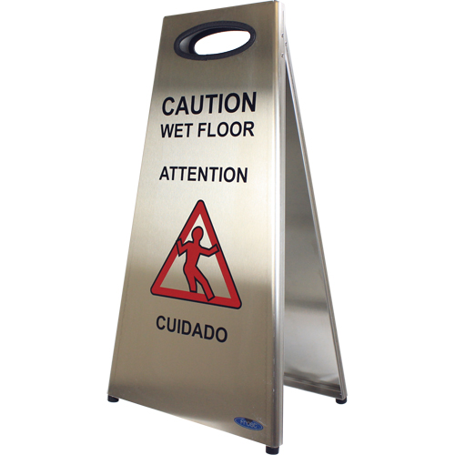 "Wet Floor" Sign, Trilingual With Pictogram MAS Chibougamau