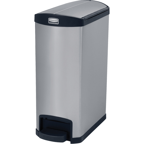 Slim Jim&reg; Waste Container, Stainless Steel, 13 US gal. Capacity MAS Chibougamau