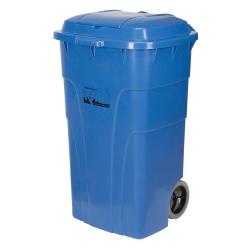 Roll Out Recycling Bin, Curbside, Polyethylene, 65 US gal. MAS Chibougamau