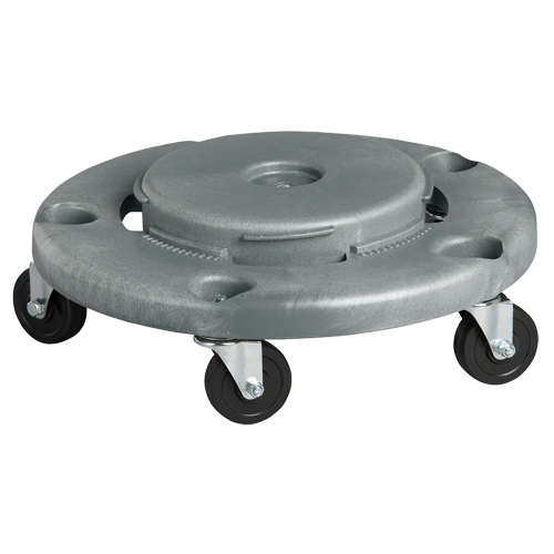 Socle roulant pour contenant &agrave; d&eacute;chets, Poly&eacute;thyl&egrave;ne, Gris, Convient aux contenants 24" dia. MAS Chibougamau