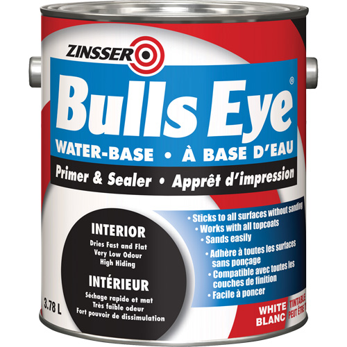 Appr&ecirc;t &agrave; base d'eau Bulls Eye, 3,78 L, Gallon, Blanc MAS Chibougamau