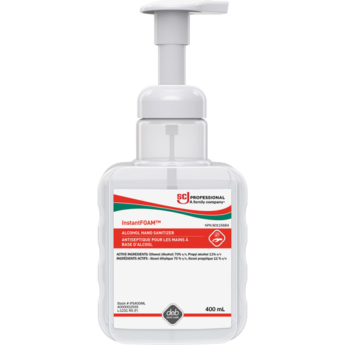 D&eacute;sinfectant pour les mains Instantfoam, 400 ml, Bouteille &agrave; pompe, 70 % alcool MAS Chibougamau