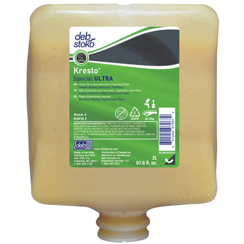 Recharge de nettoyant pour les mains Kresto Special Ultra, P&acirc;te, 2 L, Cartouche en plastique, Fraîcheur MAS Chibougamau