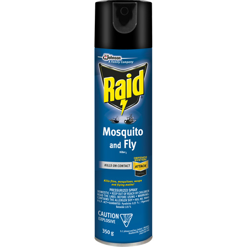 Insecticide contre les moustiques et les mouches Raid, 350 g, &agrave; base de solvant MAS Chibougamau