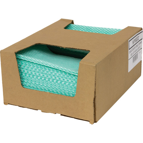 SaniWorks&reg; Choice Counter Cloths, Green/White MAS Chibougamau