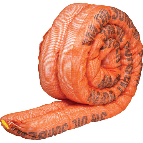 Barri&egrave;re de pollution absorbante double pour produits p&eacute;troliers, Huile seulement, 10' lo x 4" la, Absorption 36,8 gal MAS Chibougamau