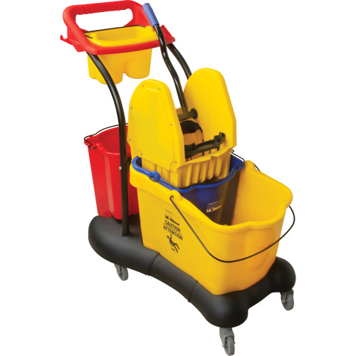 Chariot &agrave; vadrouille multifonction, Pression vers le bas, 9,5 gal. US (38 pintes), Jaune MAS Chibougamau