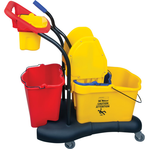 Chariot &agrave; vadrouille multifonction, Pression vers le bas, 9,5 gal. US (38 pintes), Jaune MAS Chibougamau