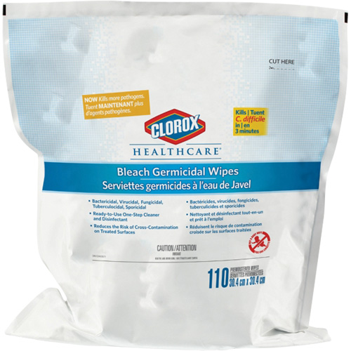 Recharge de lingettes d&eacute;sinfectantes &agrave; l'eau de Javel Healthcare Recharge, 110 lingettes MAS Chibougamau
