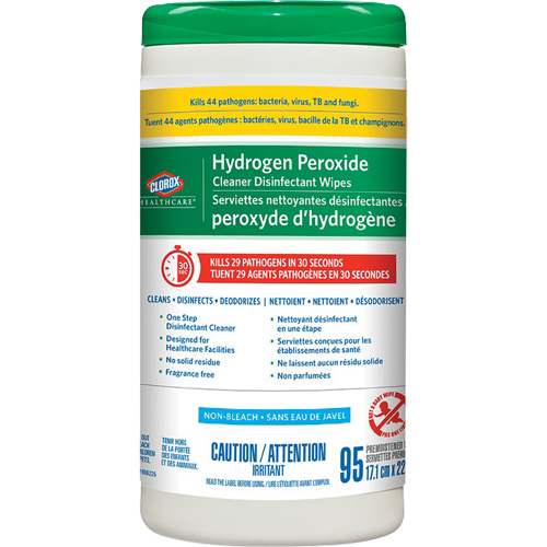 Lingettes d&eacute;sinfectantes et nettoyantes &agrave; base de peroxyde d'hydrog&egrave;ne Healthcare, 95 lingettes MAS Chibougamau